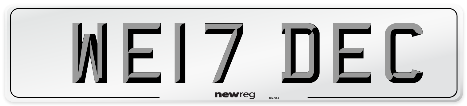 WE17 DEC Number Plate from New Reg